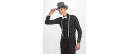 Chapeau haut de forme gris 1900 pour adulte en vente chez Be Happy