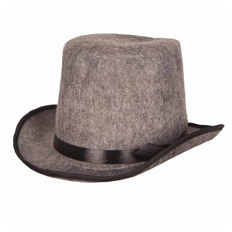 Chapeau haut de forme gris 1900 pour adulte en vente chez Be Happy