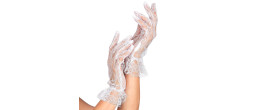 Gants courts en dentelle blanc pour femme en vente chez Be Happy