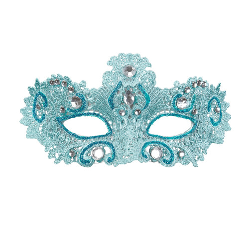 Masque loup vénitien turquoise femme en dentelle en vente chez Be Happy
