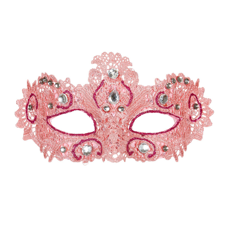 Masque loup vénitien rose femme en dentelle en vente chez Be Happy