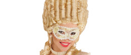 Masque loup marquise de Versailles en dentelle blanc pour femme en vente
