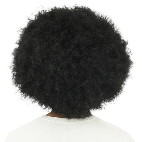 Perruque big afro crépu couleur noir pour disco ou afro américain en vente.
