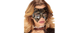 Masque loup visage Steampunk couleur bronze en vente chez Be Happy