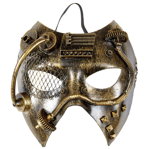 Masque loup visage Steampunk couleur bronze en vente chez Be Happy