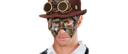 Masque loup visage Steampunk couleur bronze en vente chez Be Happy