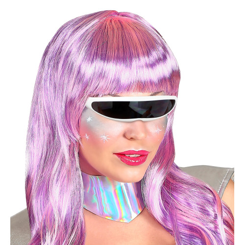 Lunettes futuriste en bandeau de couleur argenté, lunettes cyclope XMEN en vente