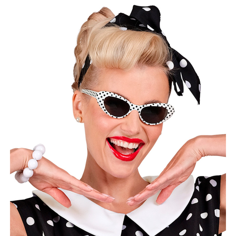 Lunettes année 60 et 70 en noir et blanc
