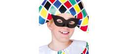 Masque loup visage vénitien pour enfant de couleur noir en vente chez Be Happy