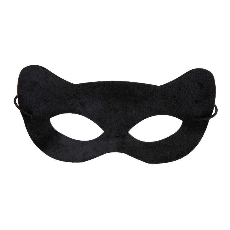 Masque yeux chat noir en tissus velours pour adulte en vente chez Be Happy