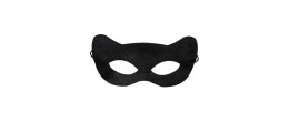 Masque yeux chat noir en tissus velours pour adulte en vente chez Be Happy