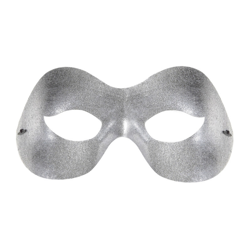 Masque loup vénitien métallisé argenté pour adulte en vente chez Be Happy