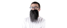 Vente fausse barbe blanche style hipster adulte chez Be Happy