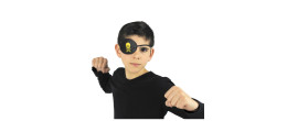 Cache oeil pirate enfant en tissus avec tête de mort doré en vente à Be Happy