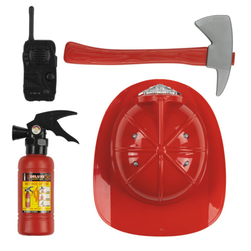 Set de pompier 4 pièces pour enfant en vente pour déguisement.
