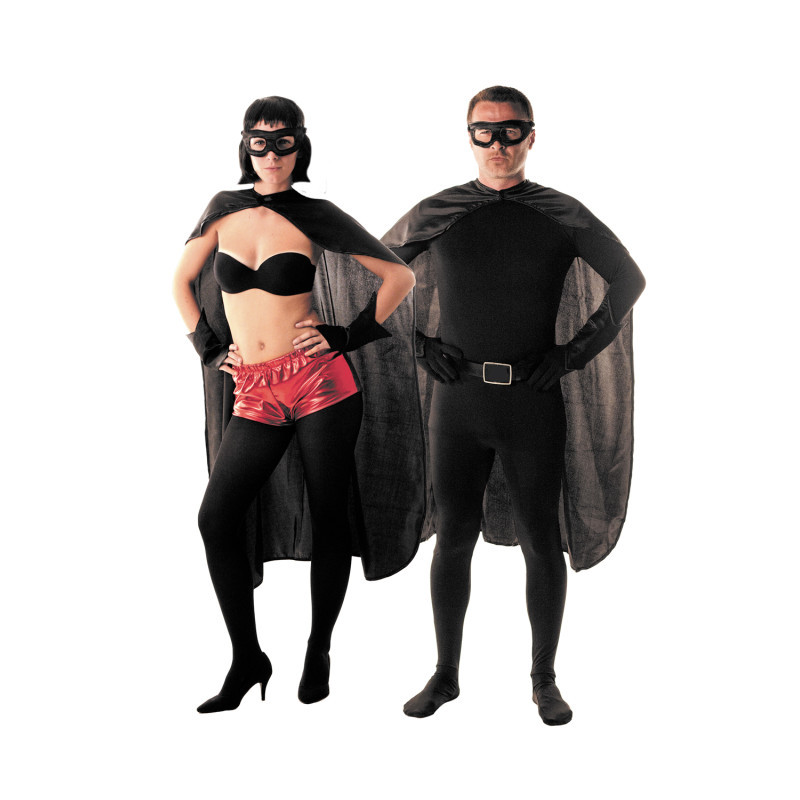 kit super héros adulte cape et masque noire en vente