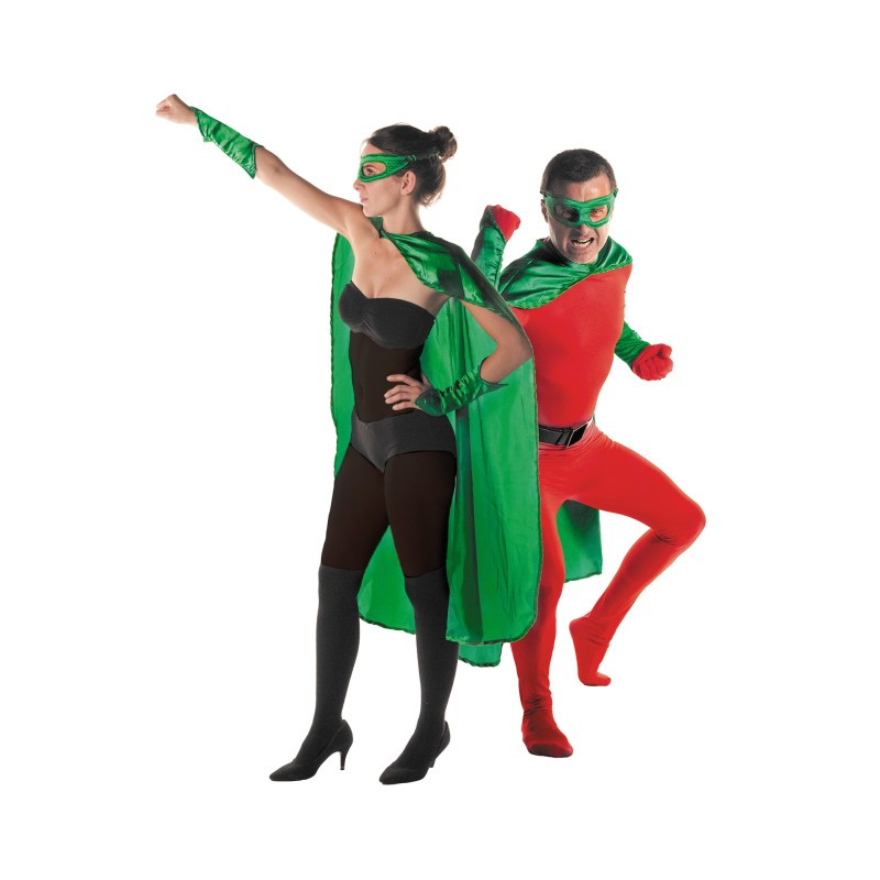 kit super héros adulte cape et masque vert en vente