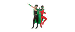 kit super héros adulte cape et masque vert en vente