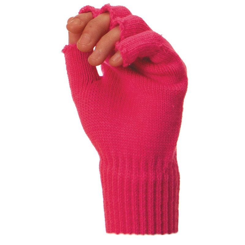 Mitaine en laine couleur rose fluo pour adulte en vente chez Be Happy