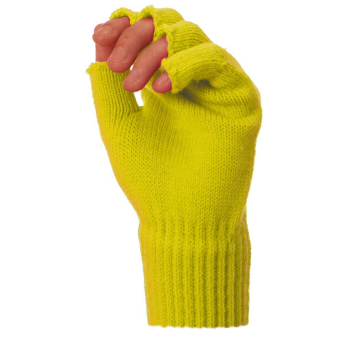 Mitaine en laine couleur jaune fluo pour adulte en vente chez Be Happy