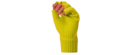 Mitaine en laine couleur jaune fluo pour adulte en vente chez Be Happy