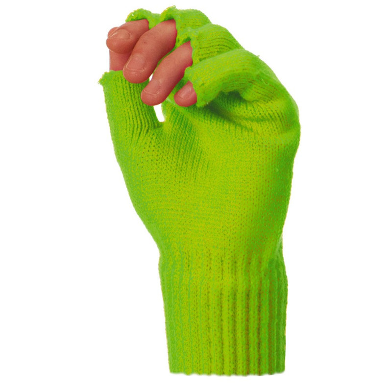 Mitaine en laine couleur vert fluo pour adulte en vente chez Be Happy