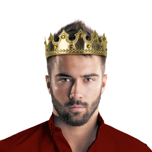 Couronne de prince, roi luxe couleur dorée pour enfant et adulte en vente