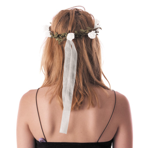 Couronne de fleurs blanche pour adulte en vente chez Be Happy
