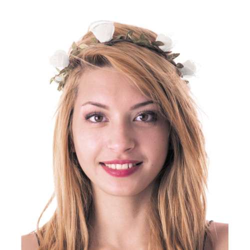 Couronne de fleurs blanche pour adulte en vente chez Be Happy