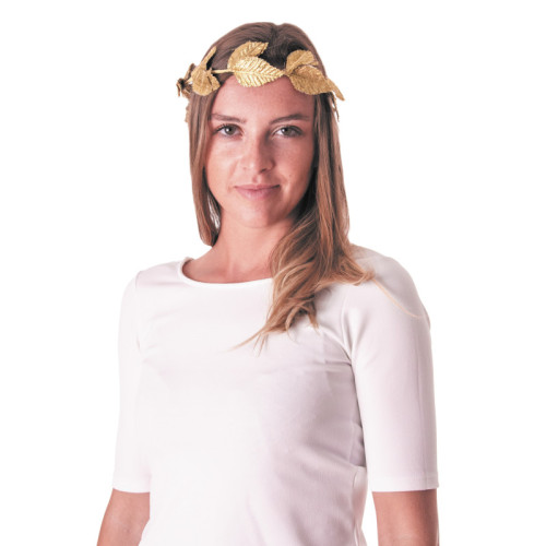 Couronne romaine "Jules César" en feuilles de laurier dorée pour adulte en vente.