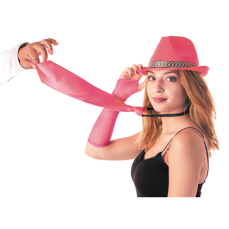 Cravate fluo rose pour adulte en vente.