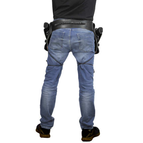 Ceinture avec double holster à pistolet en cuir épais pour déguisement police, cowboy en vente.