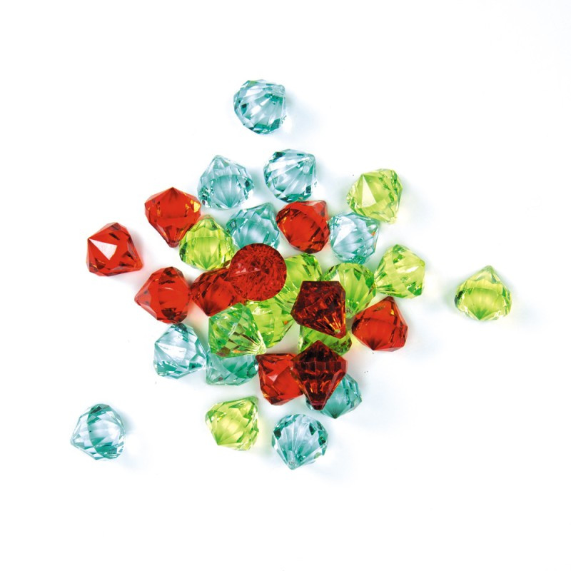 Faux diamants, rubis 30pcs