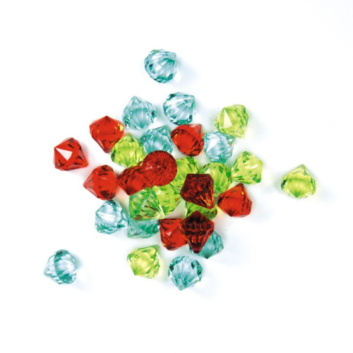 Faux diamants, rubis 30pcs