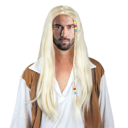 Perruque hippie blond homme