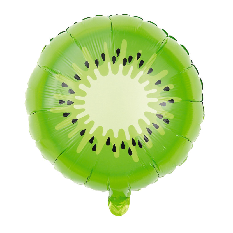 Ballon fruit tropical kiwi métallisé à hélium en vente à Paris chez Be Happy