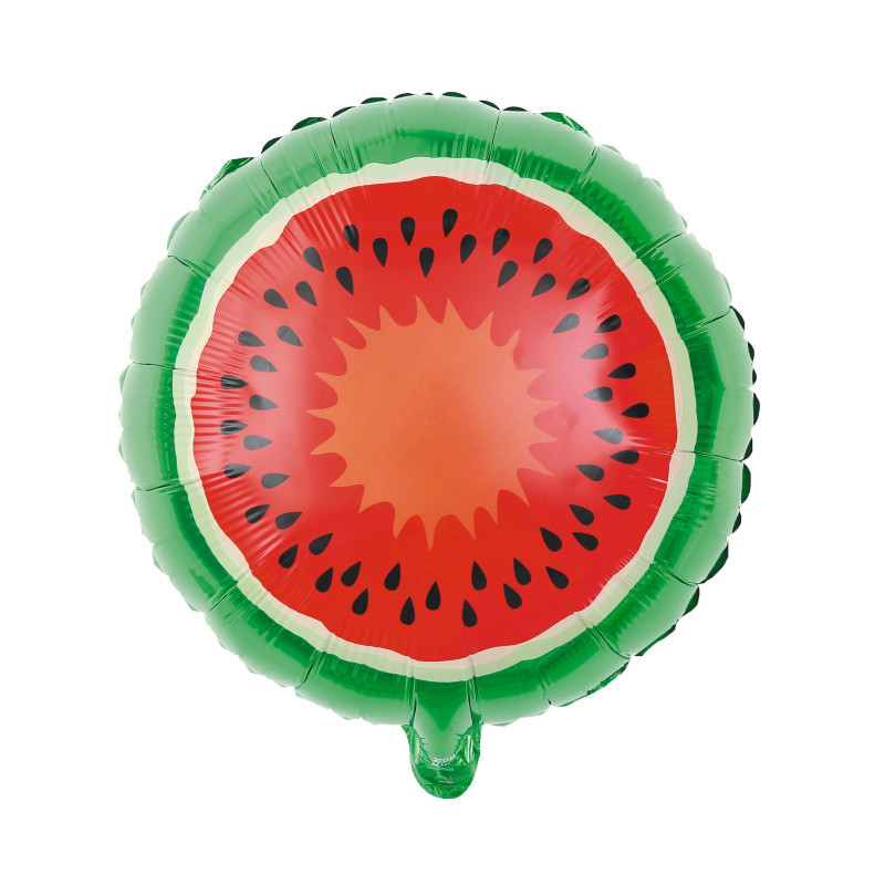 Ballon fruit tropical pastèque métallisé à hélium en vente à Paris chez Be Happy