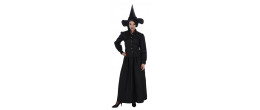 Vente robe sorcière élégante luxe noire avec chapeau chez Be Happy