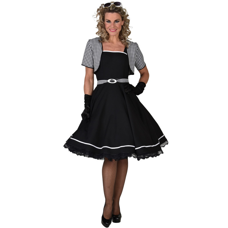 Robe année 50's Jackie noir & blanc