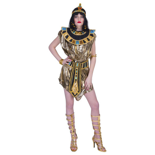 Location robe courte égyptienne Cléopâtre dorée pour femme chez Be Happy