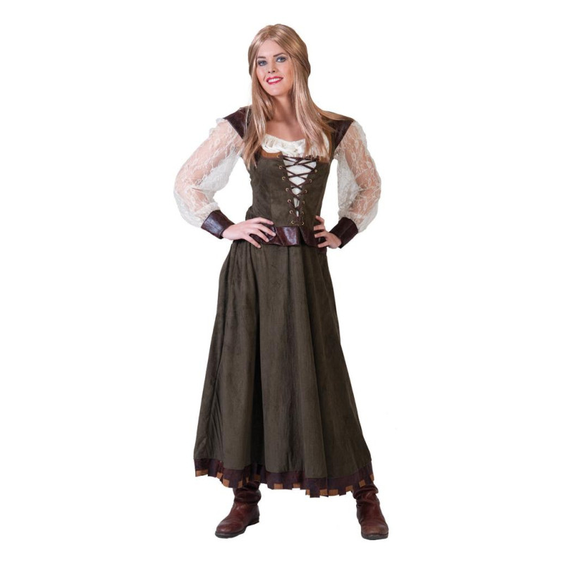 Robe tavernière médiévale verte