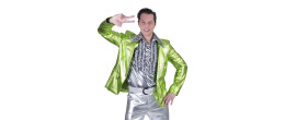 Location veste disco verte année 80 pour adulte chez Be Happy