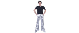 Location pantalon disco argentée année 80 pour adulte chez Be Happy