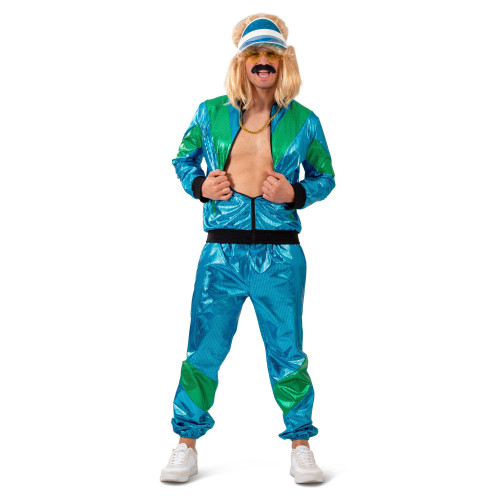 Location déguisement ensemble jogging année 90's bleue chez Be Happy