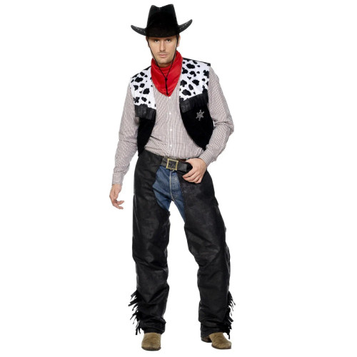 Location déguisement cow boy homme peau de vache chez Be Happy