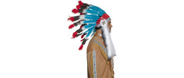 Coiffe chef indien d'amérique à plumes pour adulte en location chez Be Happy