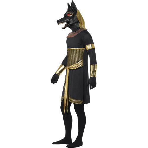 Location déguisement dieu égyptien Anubis, chacal noir adulte chez Be Happy