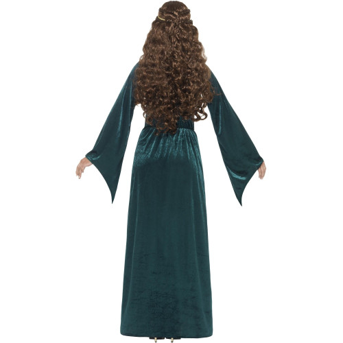 Location robe médiévale verte Isabeau en velours pour adulte chez Be Happy