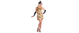 Location robe charleston cabaret 1920 luxe dorée pour femme chez Be Happy