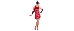 Location robe charleston cabaret 1920 luxe rouge pour femme chez Be Happy